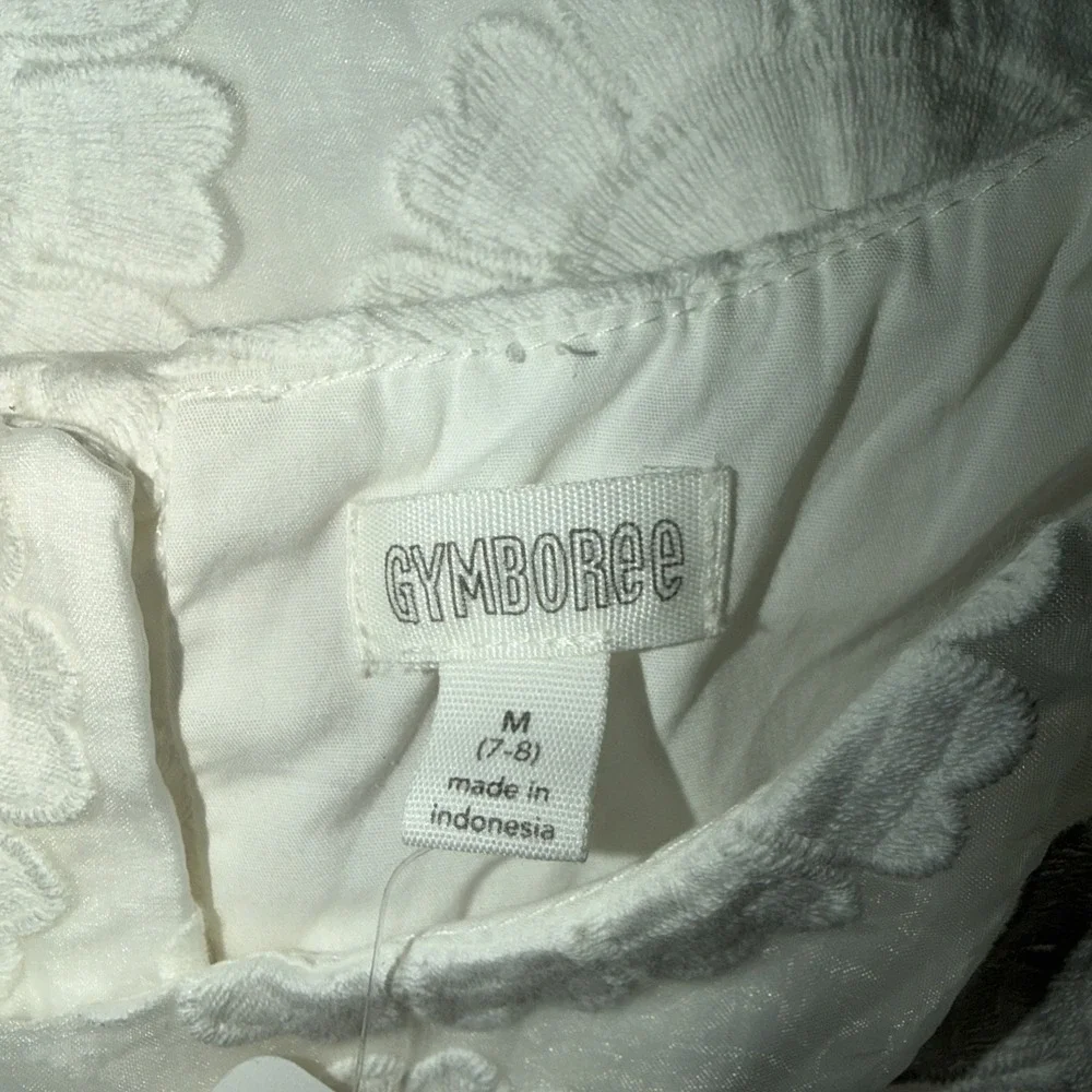 NEW Gymboree Girls White Dress Formal Size M 7/8 Cap Sleeve‎ Easter Spring
